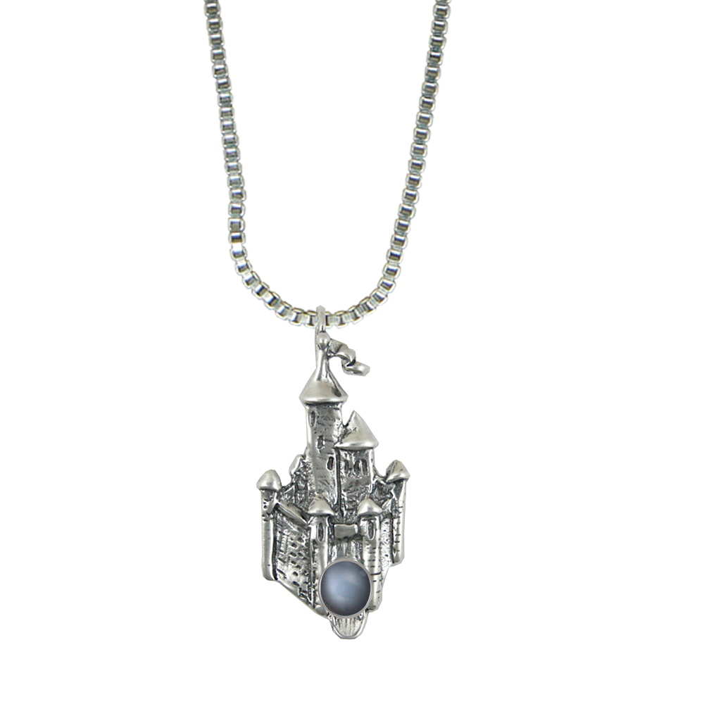 Sterling Silver Arthur's Castle Pendant With Grey Moonstone